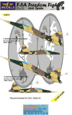 Lf Model C4472 Decals F-5A Freedom Fighter over Spain Pt.2 1/144