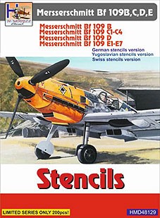 Hm Decals HMD-48129 1/48 Stencils Messerschmitt BF-109B,C,D,E