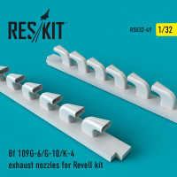 Reskit RSU32-0049 Bf 109G-6/G-10/K-4 exhaust nozzles for Revell kit REVELL 1/32