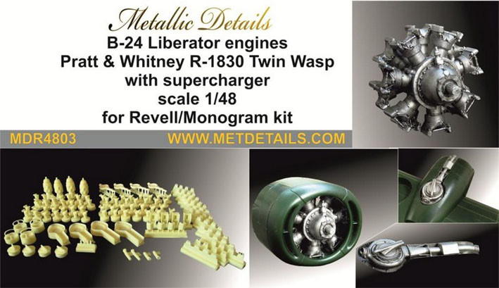 Metallic Details MDR4803 Consolidated B-24D/B-24J LIBERATOR ENGINES 1/48