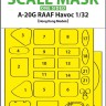 Art Scale 200-M32118 Douglas A-20G RAAF Havoc canopy frame paint mask (outside only) 1/32
