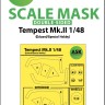 Art Scale 200-M48020 Hawker Tempest Mk.II Kabuki wheels and canopy frame paint masks (inside & outside) 1/48