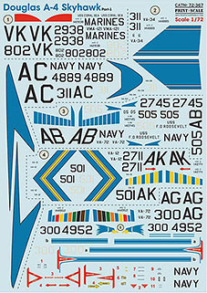 Print Scale 72-367 Douglas A-4 SKyhawk Pt.1 (wet decals) 1/72