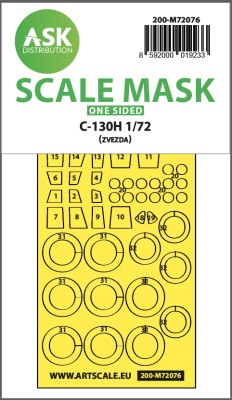 Art Scale 200-M72076 Lockheed C-130H Hercules wheels and canopy frame paint masks (outside only) 1/72