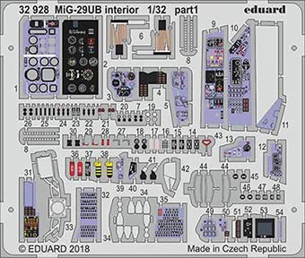 Eduard 32928 MiG-29UB interior 1/32