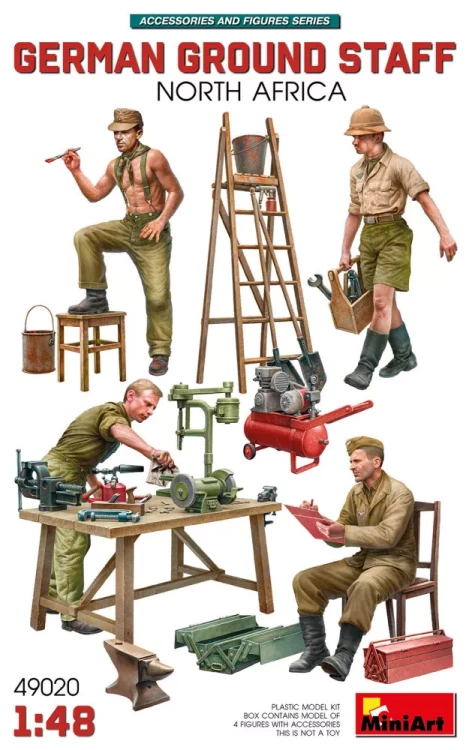 Miniart 49020 German Ground Staff w/Accessories (N. Africa) 1/48
