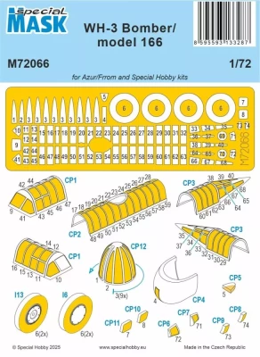Special Hobby SM72066 Mask for WH-3 Bomber/model 166 (SP.HOB./AZUR) 1/72