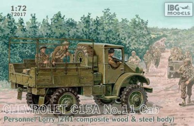 IBG Models 72017 Сhevrolet C15A No.11 Cab, Personnel Lorry (2H1 composite wood &amp; steel body) 1/72