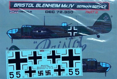 Kora Model DEC72350 B.Blenheim Mk.IV German service III. декали декали 1/72
