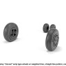 Armory ARAW48410 Fairey Gannet early type wheels with weighted tires of straight Tyre/Tire pattern 1/48