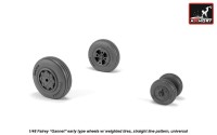 Armory ARAW48410 Fairey Gannet early type wheels with weighted tires of straight Tyre/Tire pattern 1/48