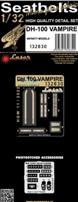 HGW 132630 Seatbelts DH-100 Vampire (laser) 1/32