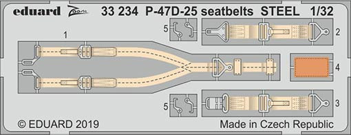 Eduard 33234 1/32 P-47D-25 seatbelts STEEL (HAS)