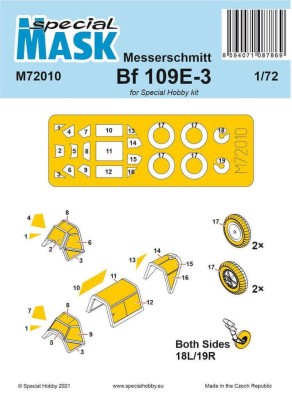 Special Hobby M72010 Mask for Messerschmitt Bf 109 E-3 (SPHOBBY) 1/72