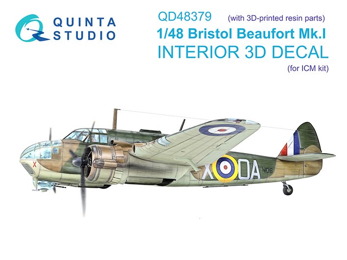 Quinta studio QD+48379 Bristol Beaufort Mk.I (ICM) 1/48