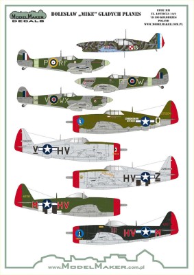 Model Maker Decals D72182 Boleslaw "Mike" Gladych planes 1/72