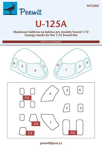 Peewit PW-M72202 1/72 Canopy mask U-125 (SWORD)