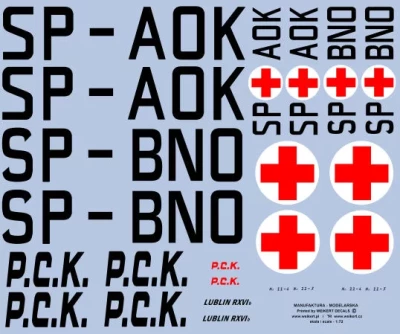Weikert Decals 700 Markings for the Lublin R-XIb aircraft 1/72