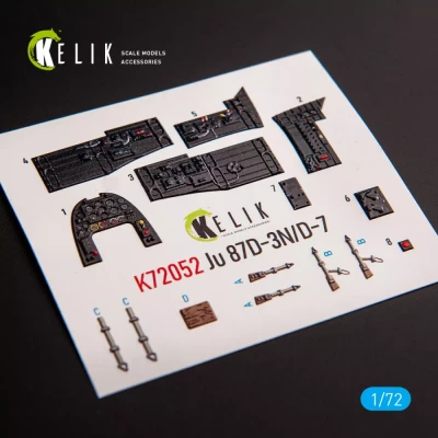 Reskit K72052 Junkers Ju87D-3N/D-7 interior 3D decals (FUJ) 1/72