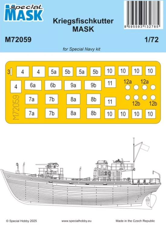Special Hobby SM72059 Mask for Kriegsfischkutter (SP.NAVY) 1/72
