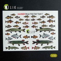 Reskit KA35001 River Fish set Type 1 - 3D Decal for dioramas 1/35