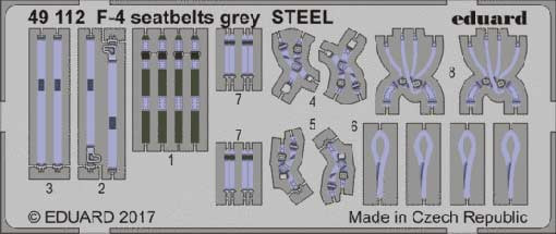 Eduard 49112 F-4 seatbelts grey STEEL 1/48