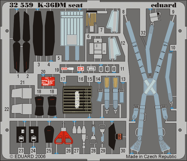 Eduard 32559 MiG-29 Fulcrum K-36DM seat TRU