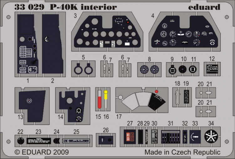 Eduard 33029 P-40K interior S.A. 1/32 HAS