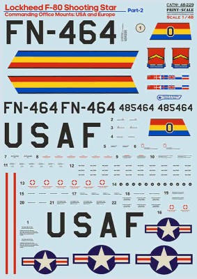 Print Scale C48229 Lockheed F-80 Shooting Star - Part 2 (decal) 1/48