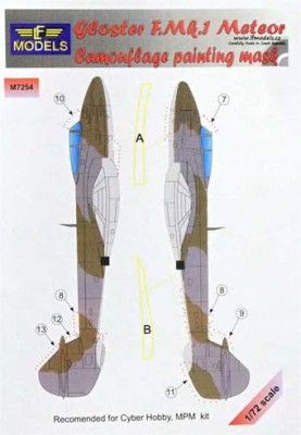 Lf Model M7254 Mask Gloster F.Mk.1 Meteor Camoufl.painting 1/72
