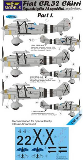 Lf Model C48162 Decals Fiat CR.32 Chirri Squadr.Musollini I. 1/48