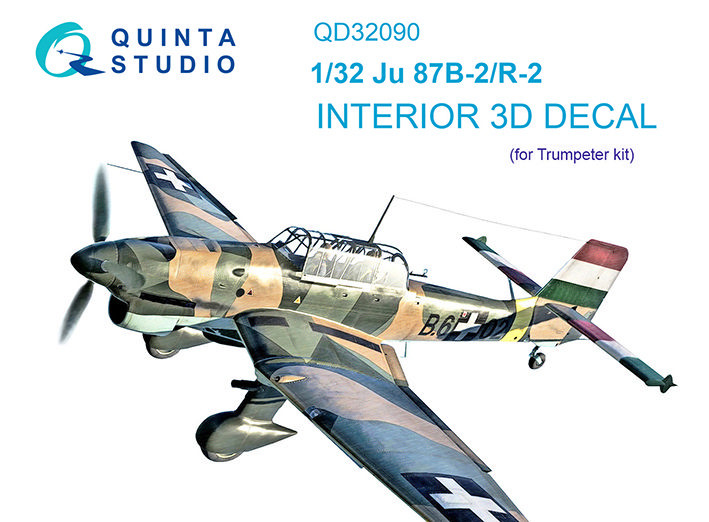 Quinta studio QD32090 Ju 87B-2/R-2 (Trumpeter) 3D Декаль интерьера кабины 1/32