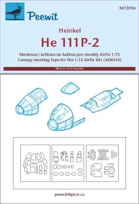 Peewit PW-M72036 1/72 Canopy mask Heinkel He 111 P-2 (AIRFIX)