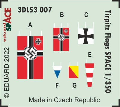 Eduard 3DL53007 Tirpitz flags SPACE (TRUMP) 1/350