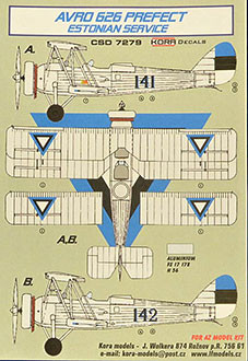 Kora Model CSD7279 AVRO 626 Prefect Estonia Conv.set&decal (AZ) 1/72