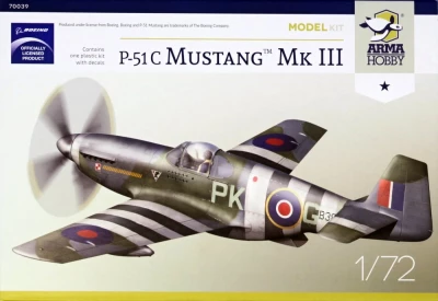 Arma Hobby 70039 P-51C Mustang Mk.III Model Kit (2x camo) 1/72