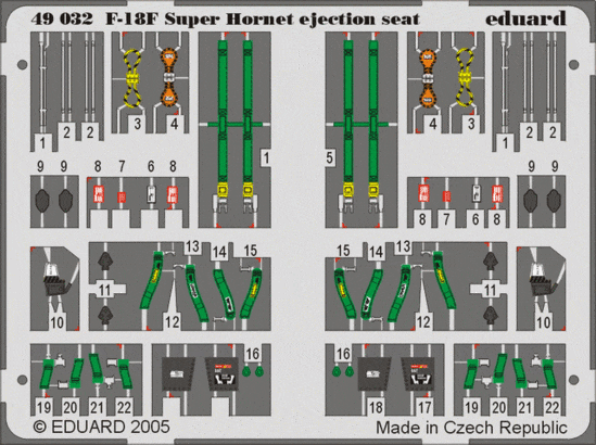 Eduard 49032 F-18F ejection seat HAS