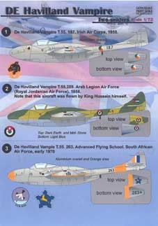 Print Scale 72-047 DE Havilland Vampire. Two seaters 1/72