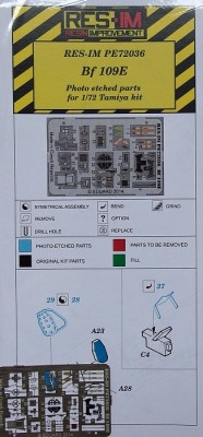 RES-IM RESIMP7236 1/72 Bf 109E - Detail PE set (TAM)