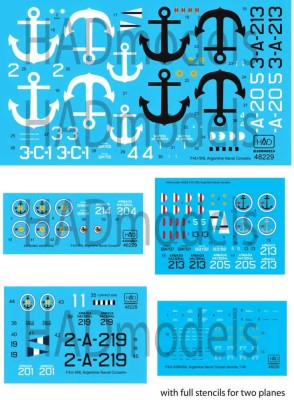 HAD 48229 Decal F4U-5NL Argentine Naval Corsairs 1/48