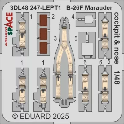 Eduard 3DL48247 B-26F Marauder cockpit &amp; nose SPACE (ICM) 1/48