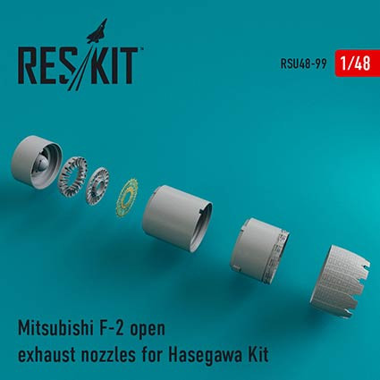 Reskit RSU48-0099 Mitsubishi F-2 open exhaust nozzles (HAS) 1/48