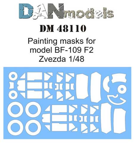 Dan Models 48110 маска для модели самолета BF-109 F2 ( Звезда 4802 ) 1/48
