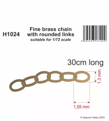 CMK H1024 Fine brass chain w/ rounded links - (30 cm) 1/35
