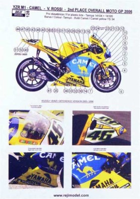 Reji Model 128 YZR M1 MOTO GP 2006 (CAMEL #46) 1/12