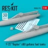 Reskit RSU48-198 F-22 'Raptor' 600 gallons fuel tanks 1/48