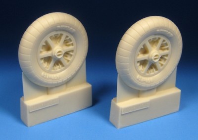 Barracuda Studios BCR24435 Messerschmitt Bf-109E/F Mainwheels with Ribbed Tires - 1/24