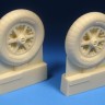 Barracuda Studios BCR24435 Messerschmitt Bf-109E/F Mainwheels with Ribbed Tires - 1/24