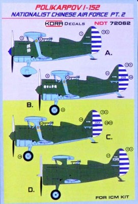 Kora Model NDT72062 I-152 Nationalist Chinese AF - part 2 декали декали 1/72