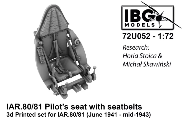 IBG Models U7252 IAR.80/81 Pilot's seat w/ seatbelts (1941-43) 1/72